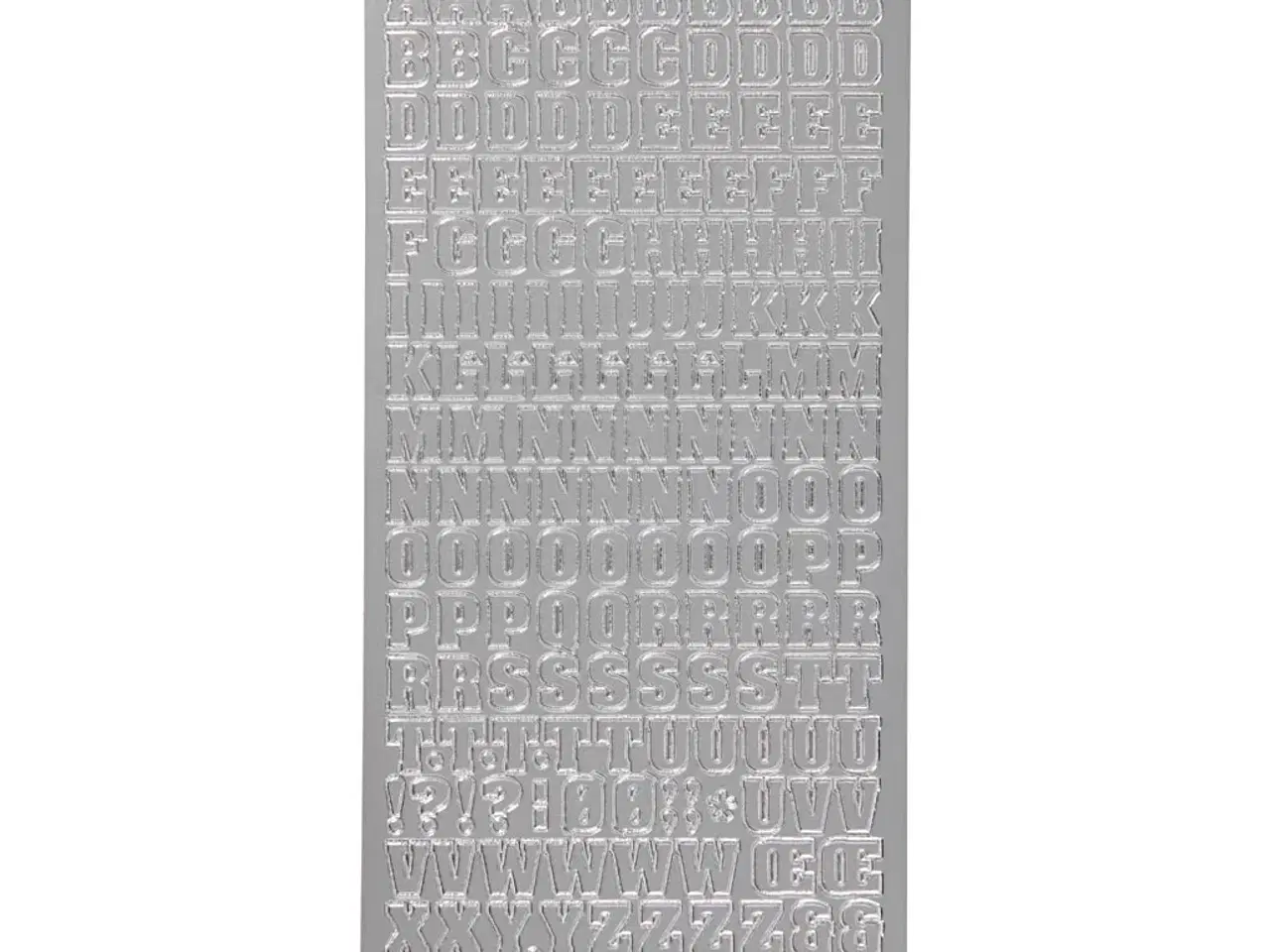 Billede 1 - Stickers, bogstaver, ark 10x23 cm, sølv, 1 ark