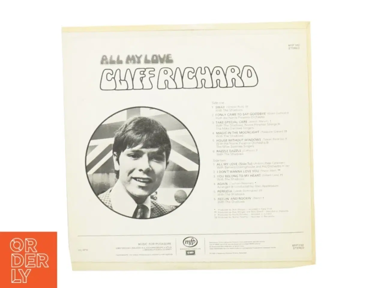 Billede 2 - Cliff Richard, all my love fra Mfp (str. 30 cm)
