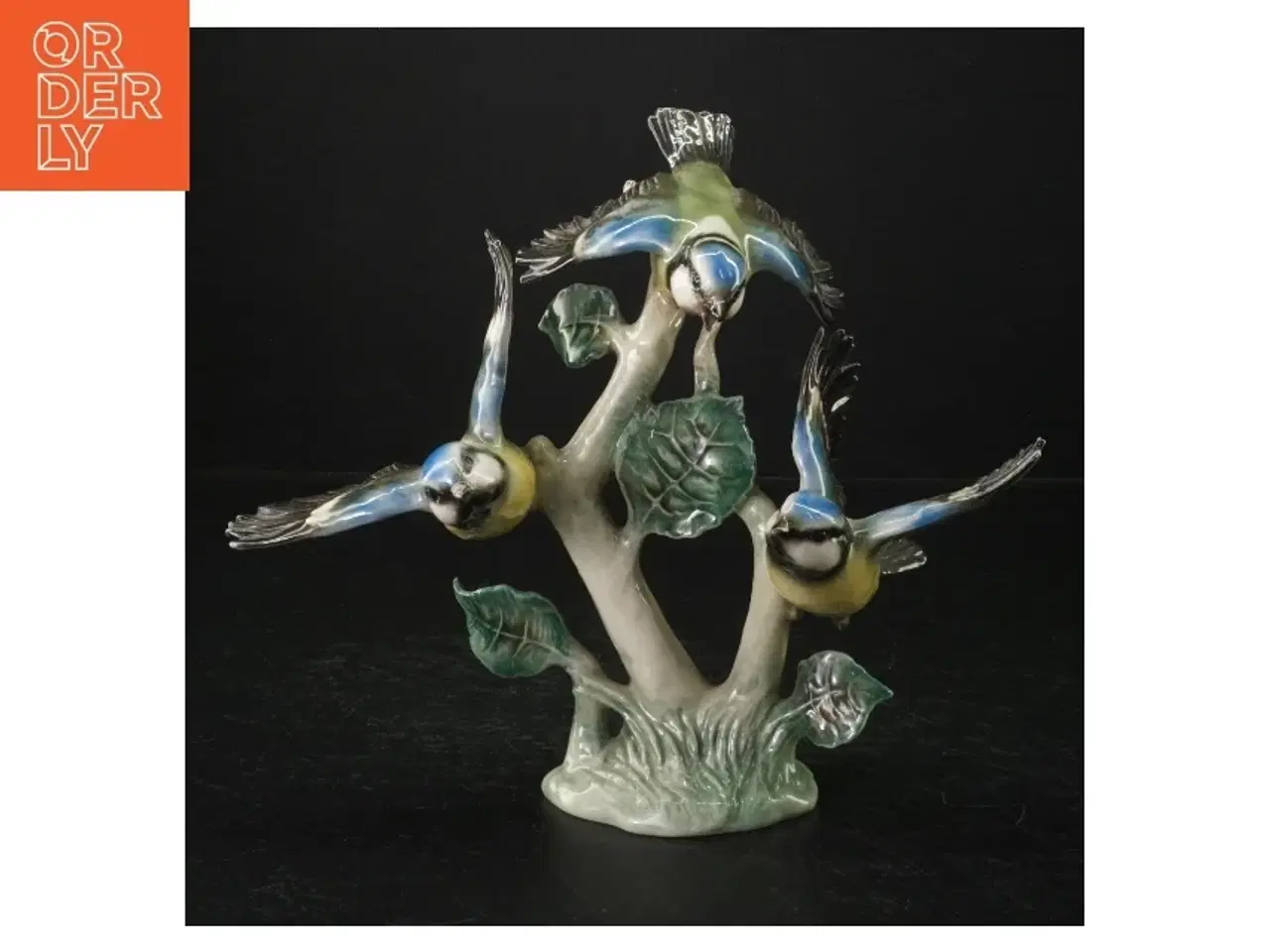 Billede 3 - Porcelænsfigur af mejser (str. H. 20 cm. b. 22 cm)