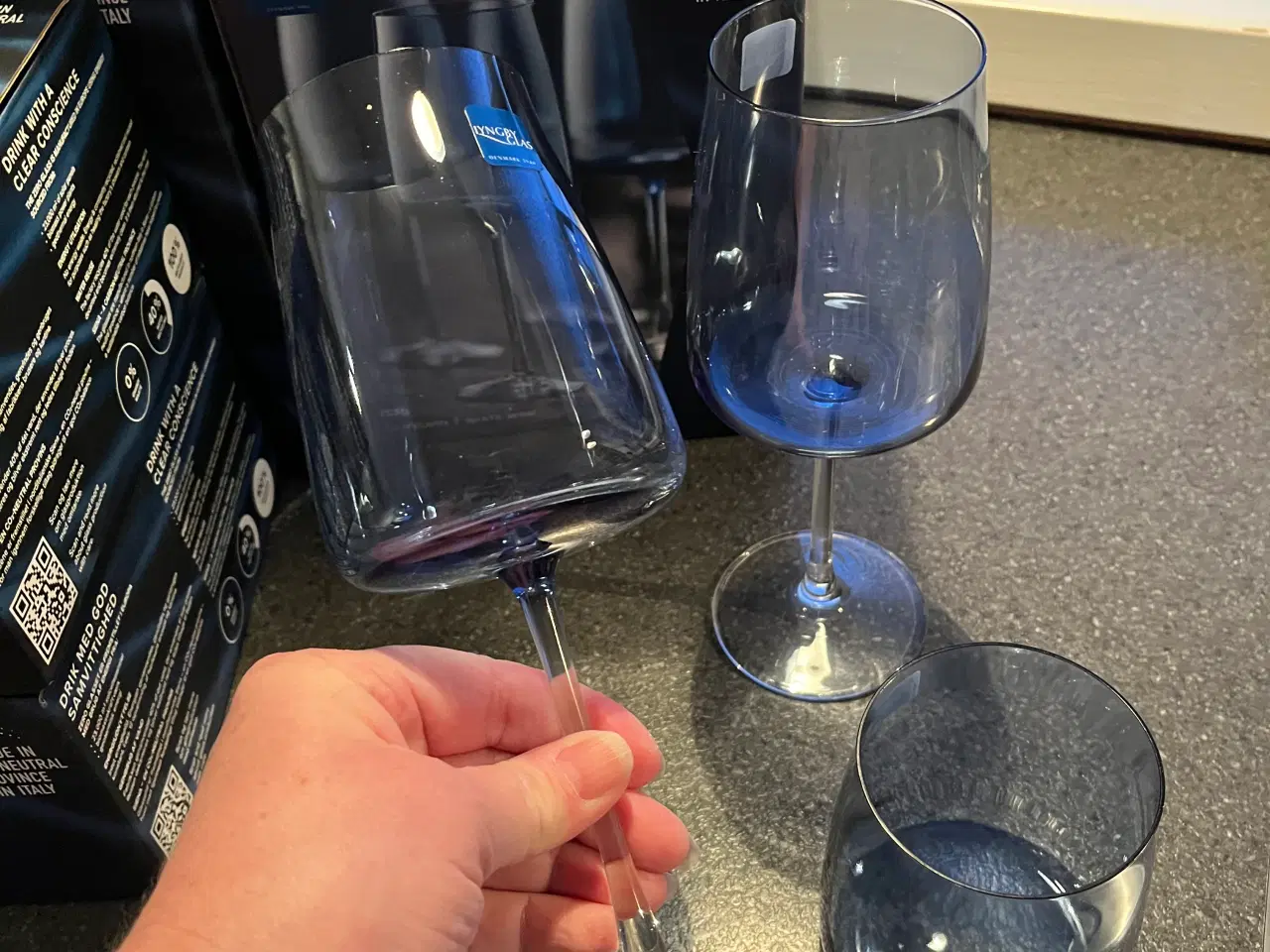 Billede 1 - Blå Lyngby glas - 24 stk. 