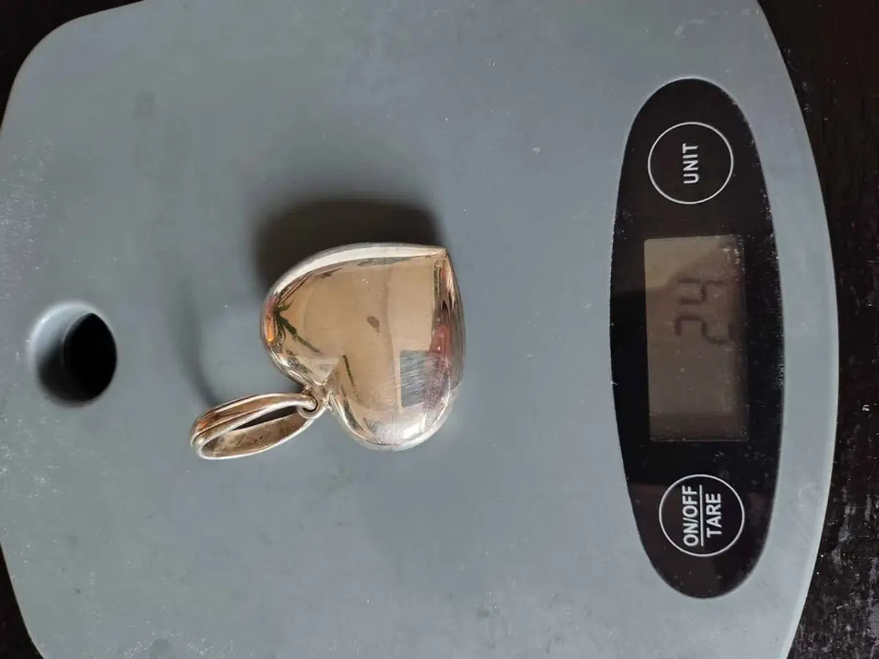 Billede 3 - Sølv hjerte vedhæng stort 