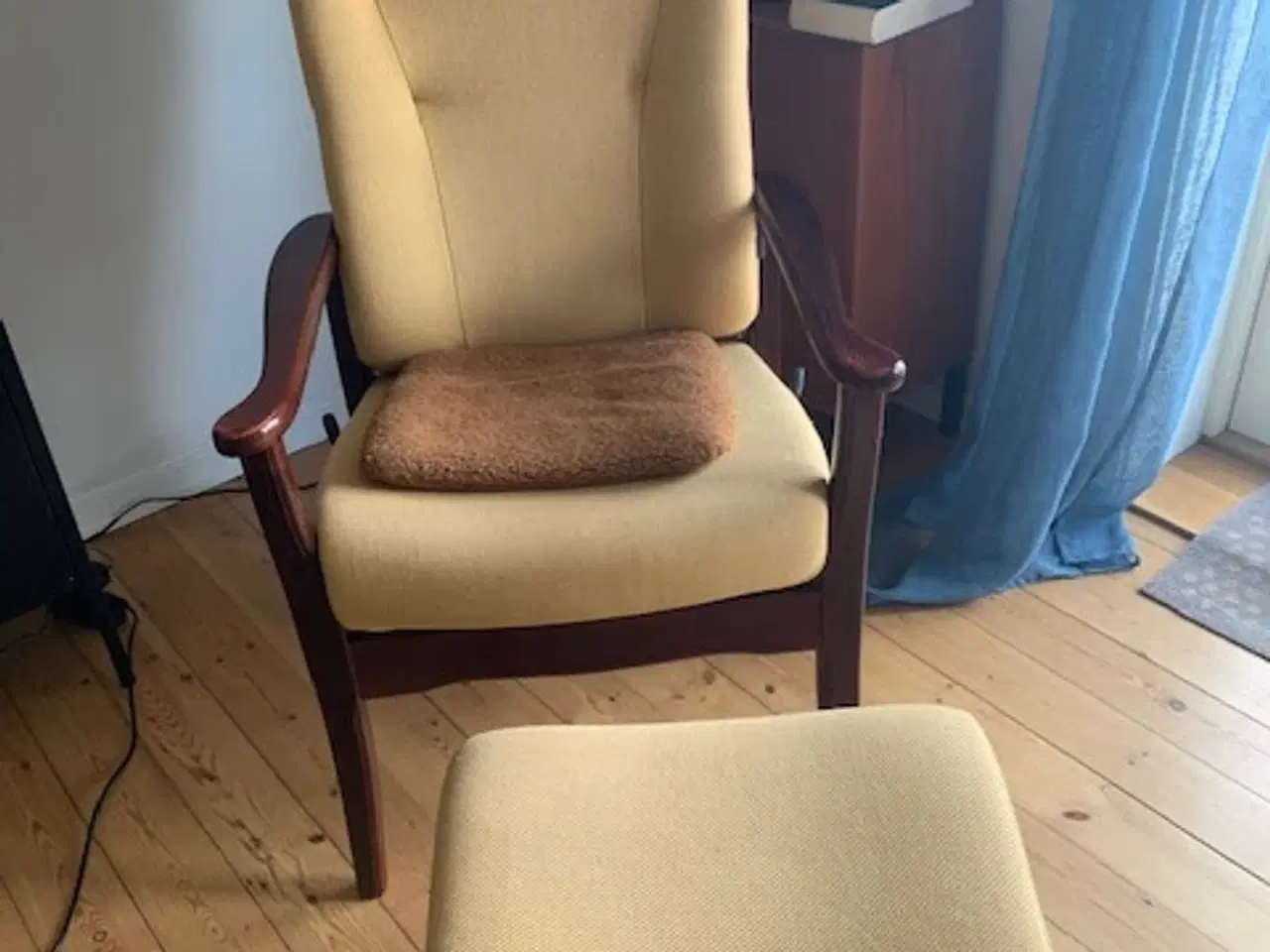 Billede 1 - Otium stol, stof med skammel