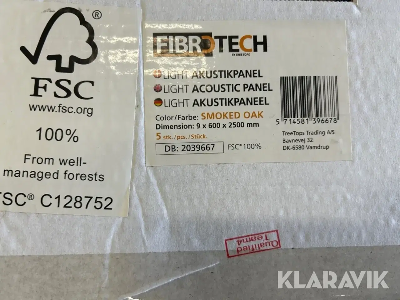 Billede 4 - Akustikpaneler Fibrotecb Smoked oak light 40 styk