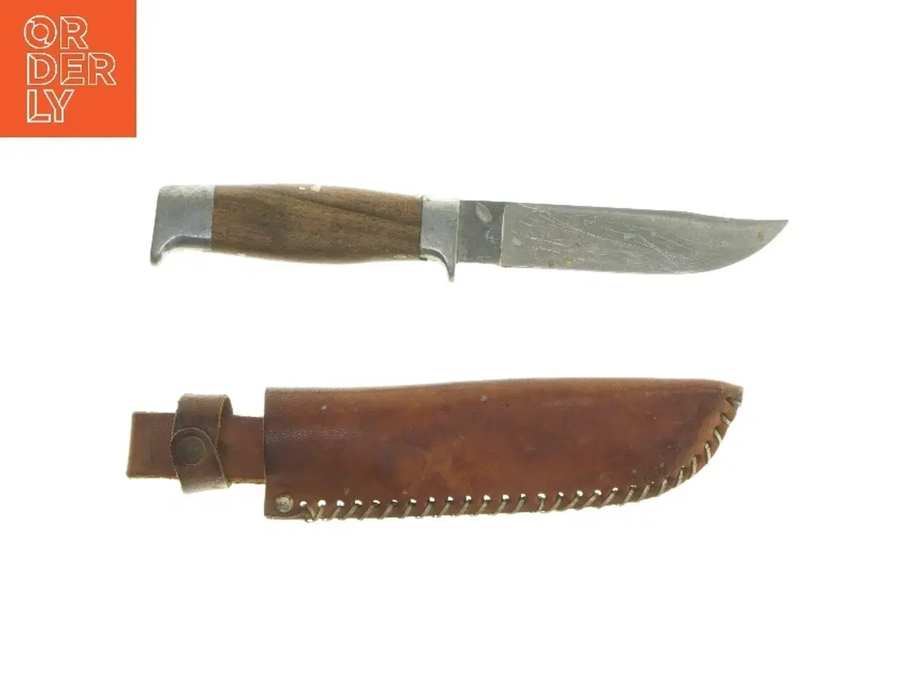 Billede 1 - Jagtkniv med læderskede (str. 24 cm)