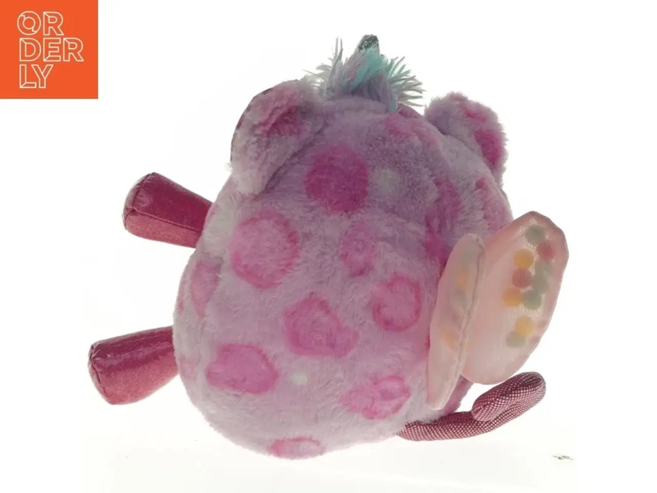 Billede 2 - Lyserød plysbamse med enhjørninghorn (str. 22 cm)