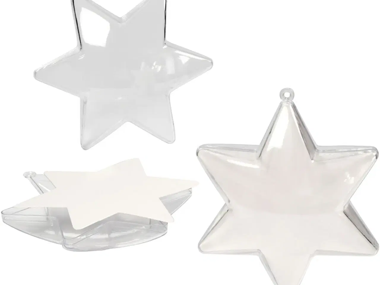 Billede 1 - Transparent Deko-stjerne 10 cm - 5 stk. i pakke