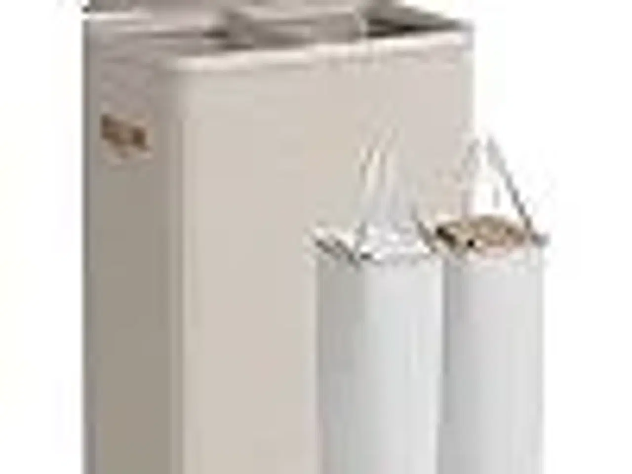 Billede 1 - Vasketøjskurv med låg – 2 rum, 56 × 40 × 75 cm, cappuccino beige