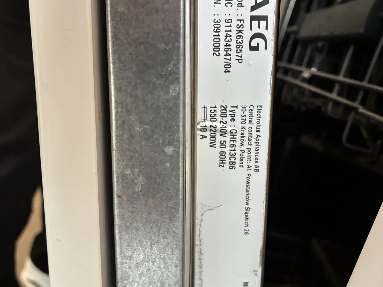 Billede 2 - Defekt AEG opvasker sælges
