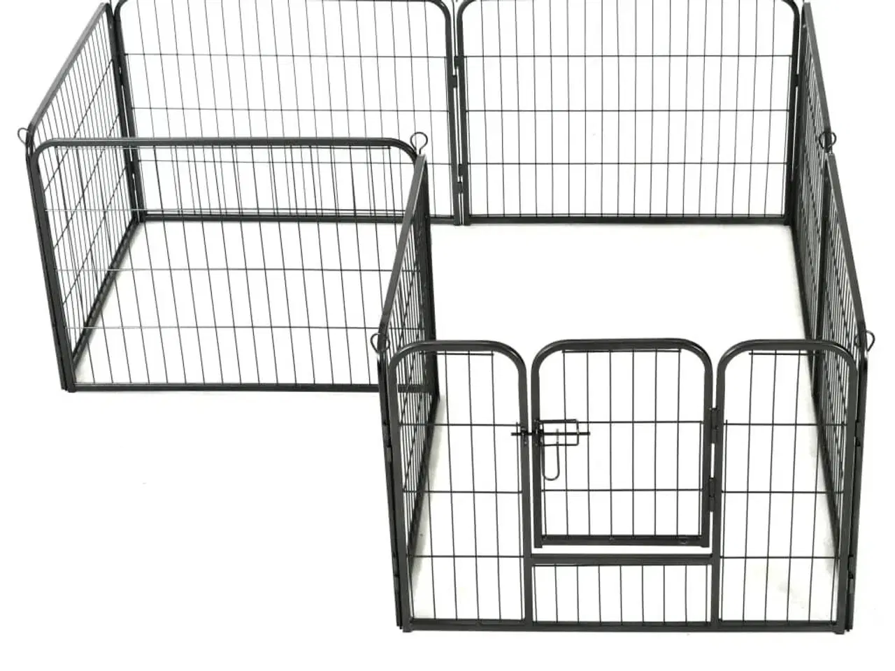 Billede 4 - Løbegård til hunde 8 paneler stål 60 x 80 sort