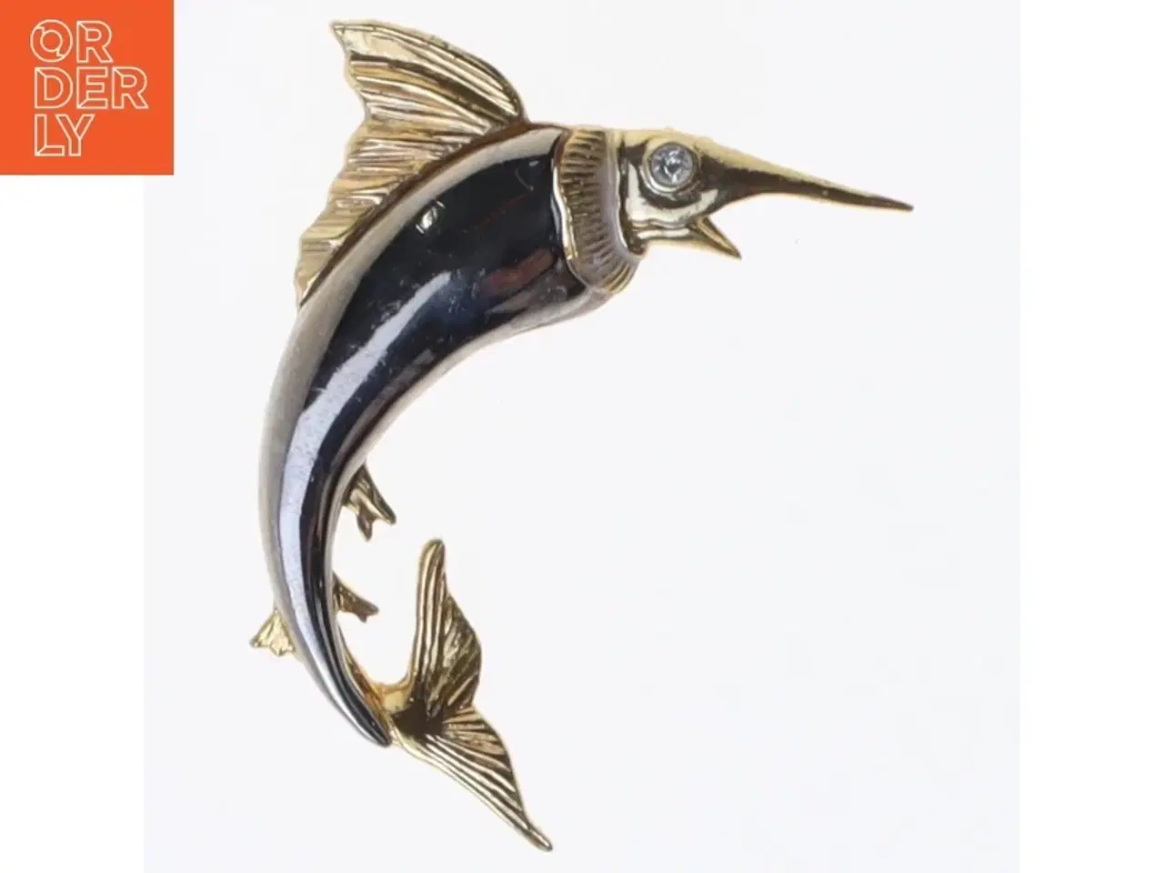 Billede 1 - Guldfarvet marlin fisk broche (str. 5 komma 5 x 5 cm)