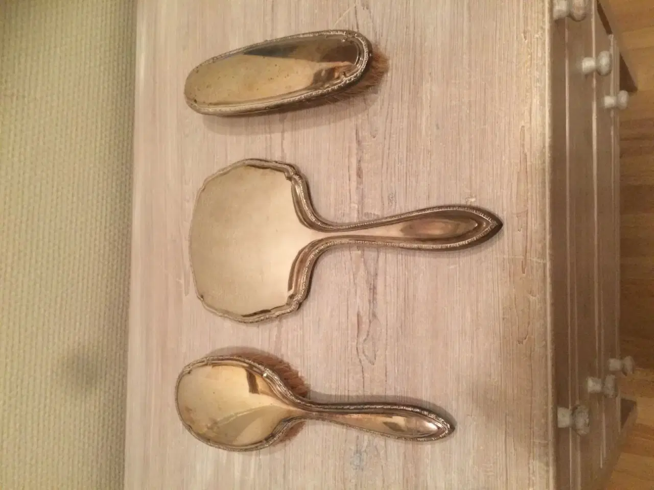 Billede 1 - Antik sølv spejl-børste