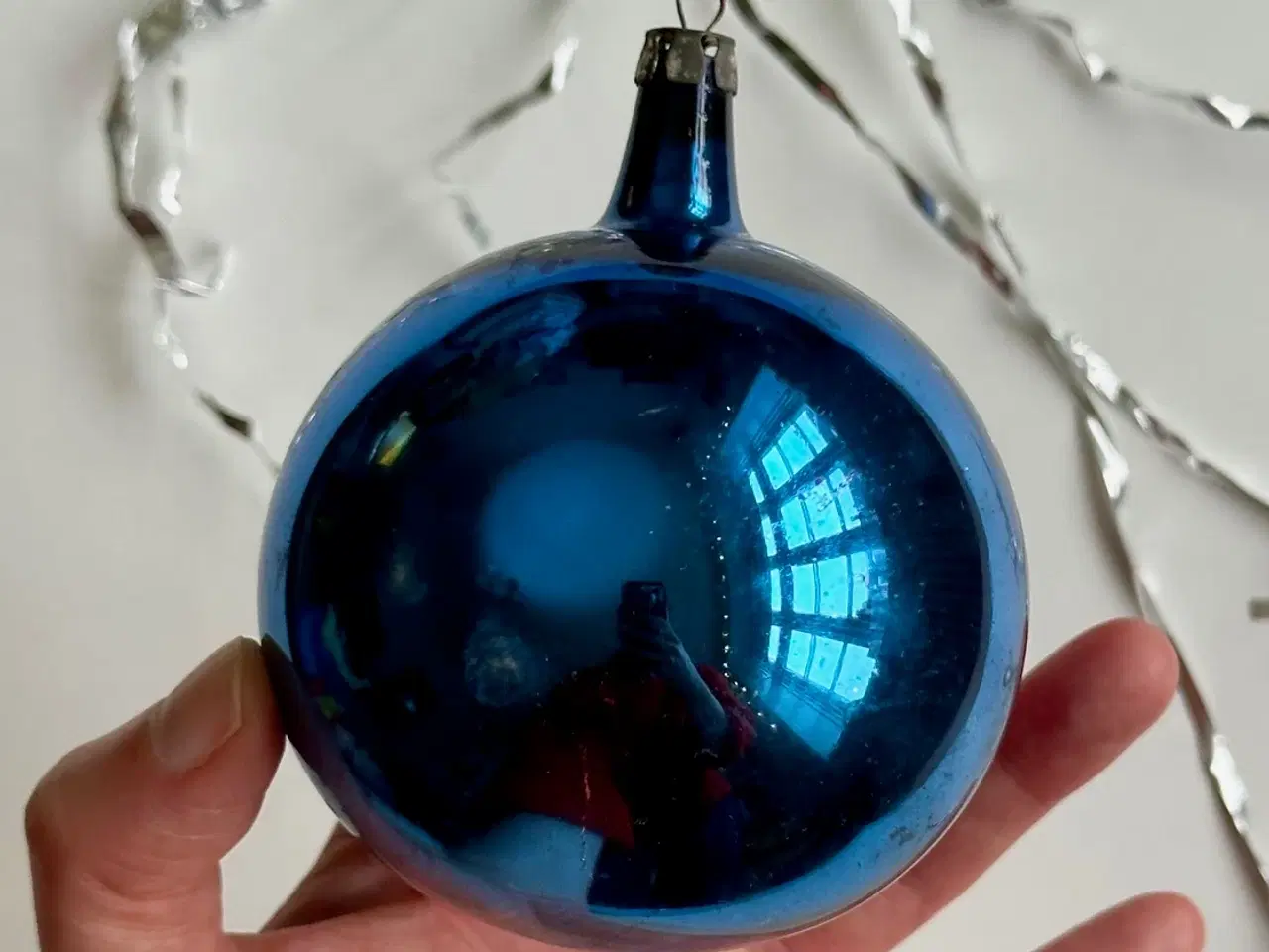 Billede 3 - Vintage julekugle, stor blå