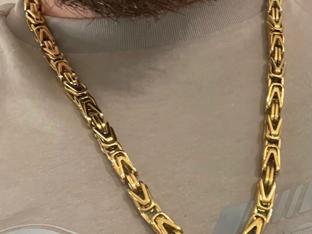 Billede 4 - 8mm 14kt goldfilled firkantet kongekæde