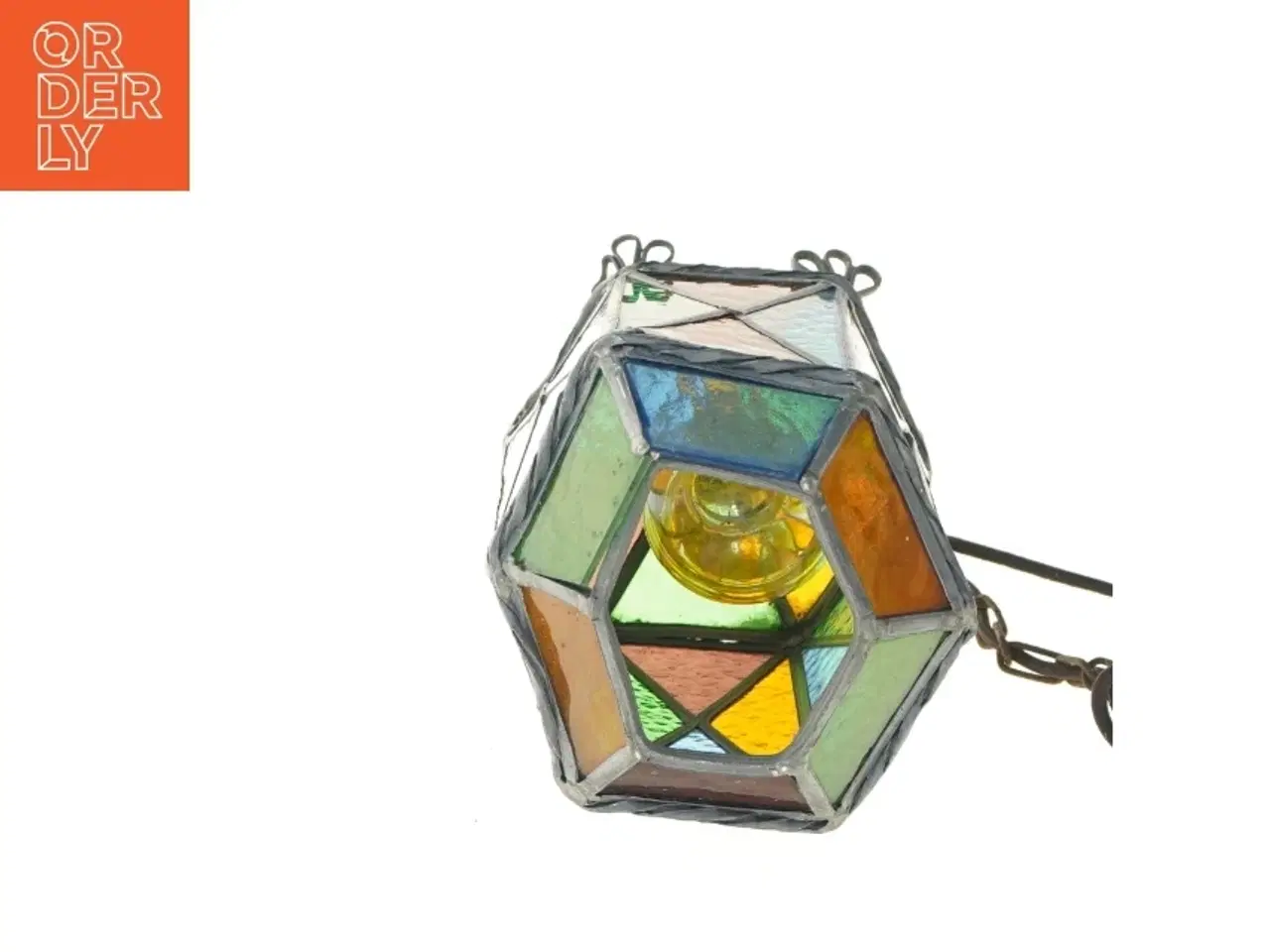 Billede 2 - Farverig glaslanterne (str. 30x20 cm)