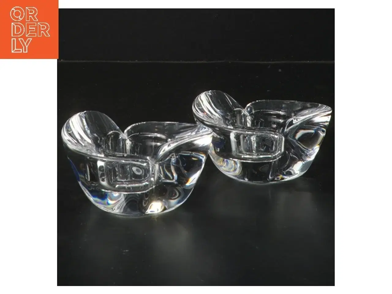 Billede 1 - Gennemsigtige glaslysestager fra Royal Copenhagen (str. 2 stk 10,5 cm)