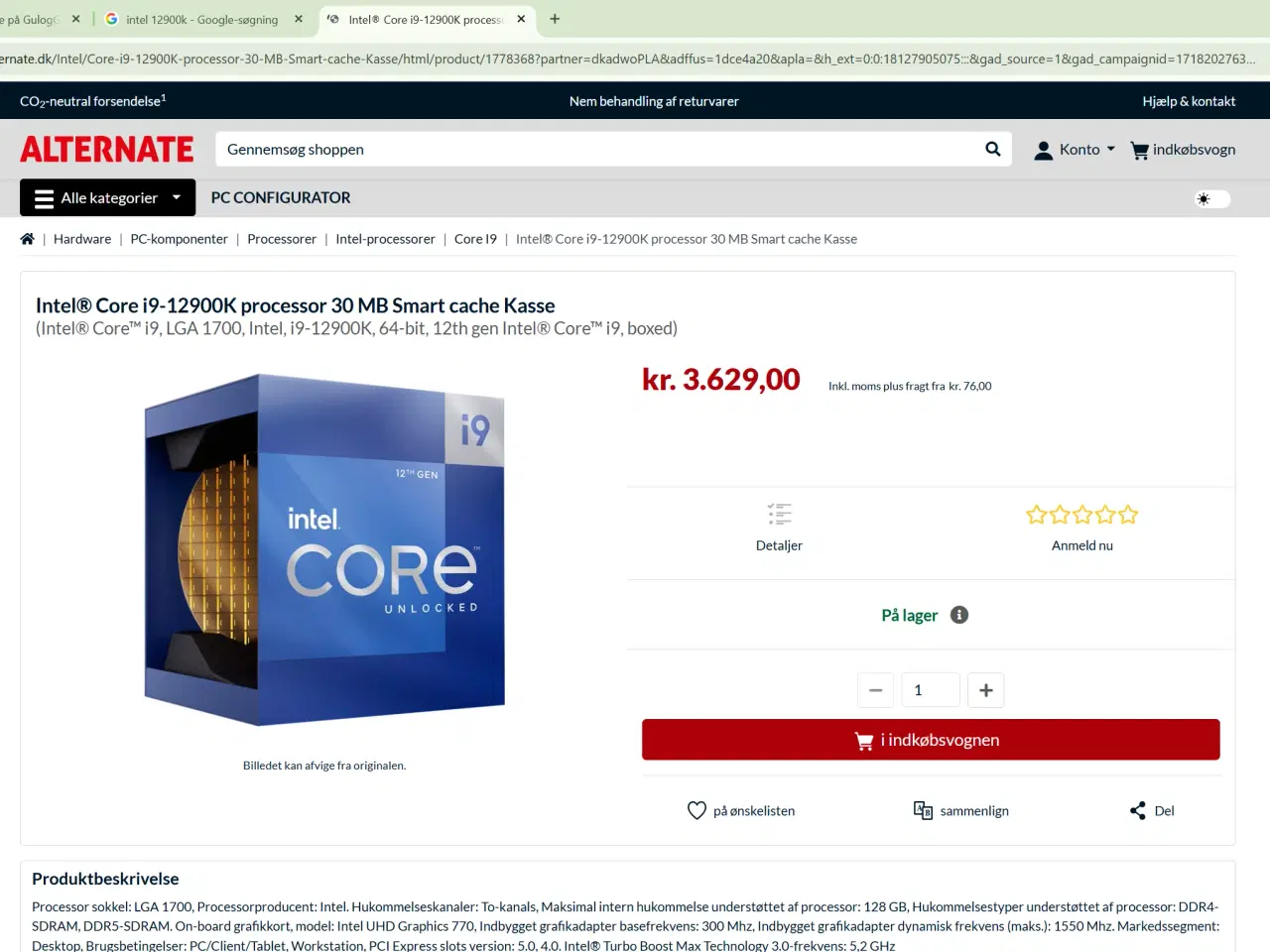 Billede 4 - Intel Core i9-12900K ( 12GEN ) LGA1700 - CPU