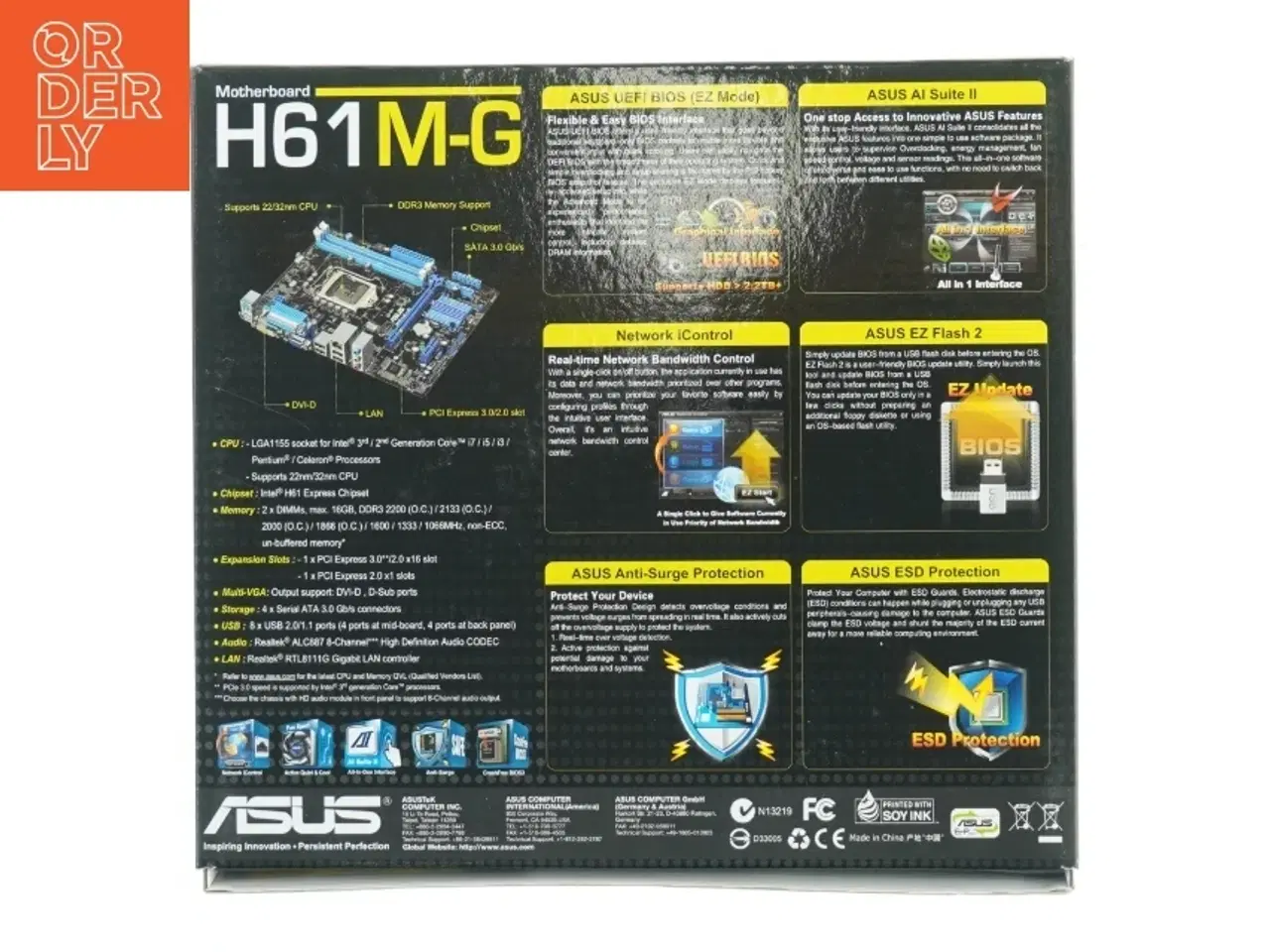 Billede 3 - ASUS H61M-G bundkort fra Asus (str. 22x24,5 cm)