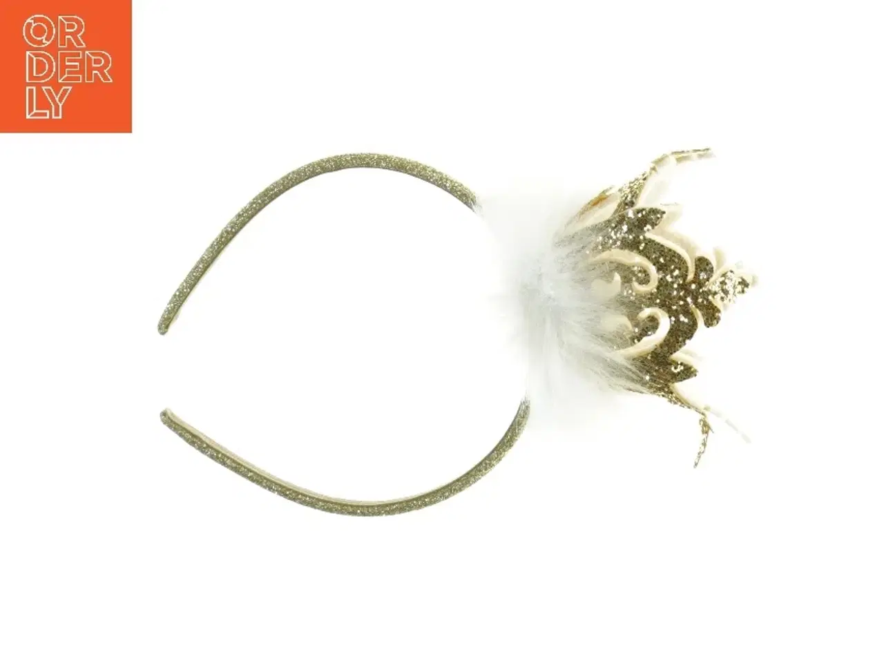 Billede 2 - Prinsesse krone Glitrende hårbøjle med fjer og juveldekoration