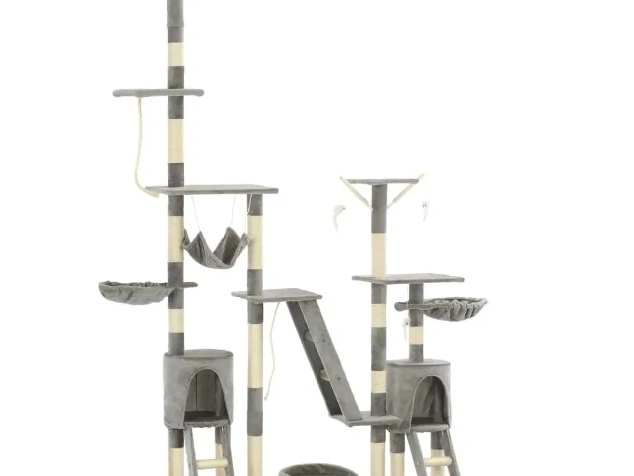 Billede 2 - Kradsetræ til katte med sisal-kradsstolper 230-250 cm grå