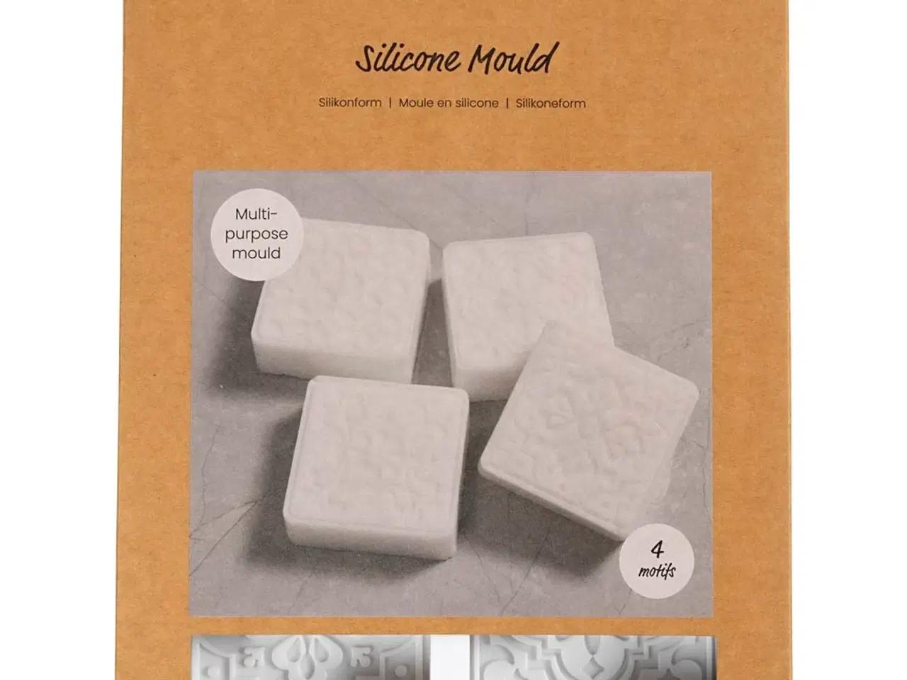 Billede 1 - Firkantet Silikoneform med Grafisk Motiv - 4 stk.