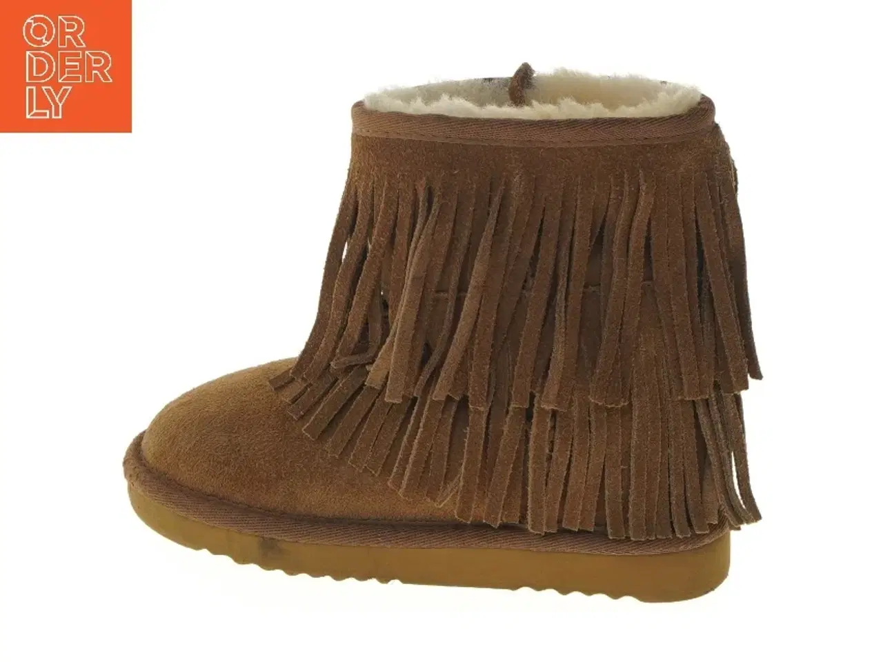 Billede 1 - Brune ruskind-støvler fra Molo med frynser (str. 27-28 )