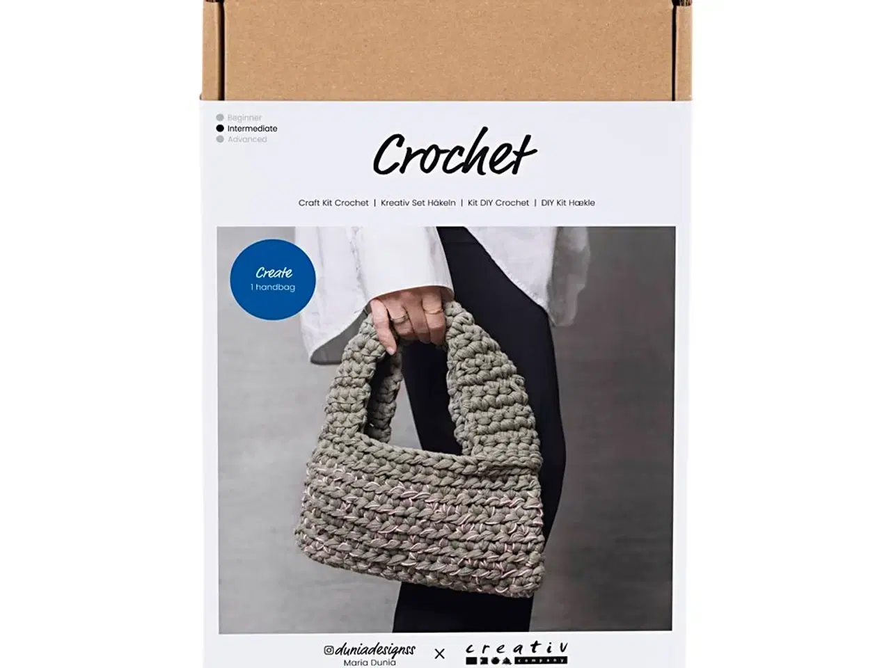 Billede 1 - DIY Kit Hækle, Chunky taske, olivengrøn, 1 pk.