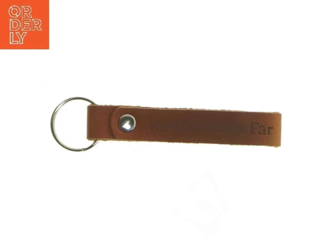 Billede 1 - læder nøglering 'Verdens bedste Far' (str. 12 cm)