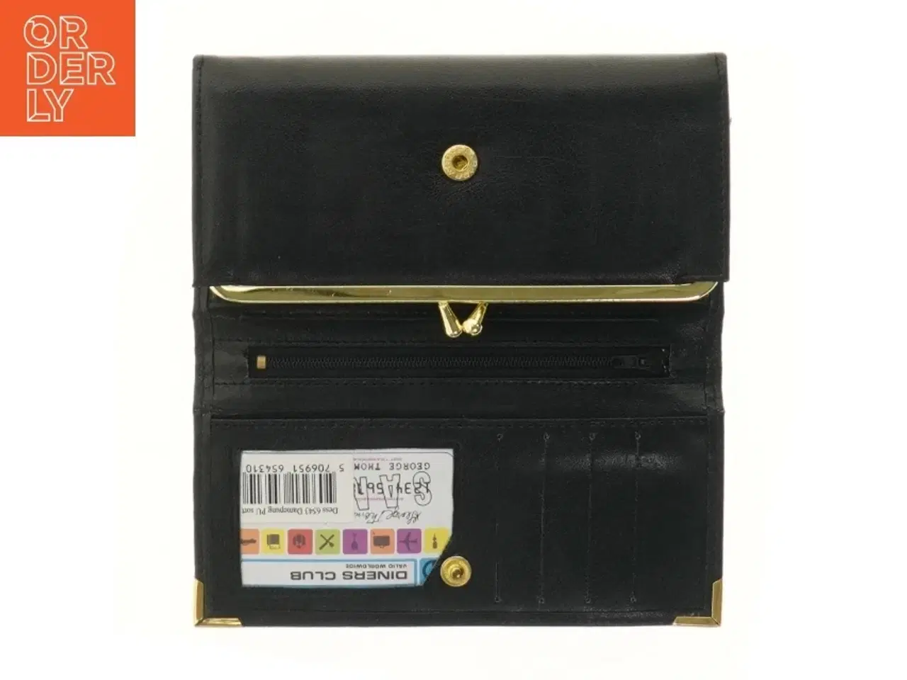 Billede 2 - Sort clutch taske med gulddetaljer (str. 18x10 cm)
