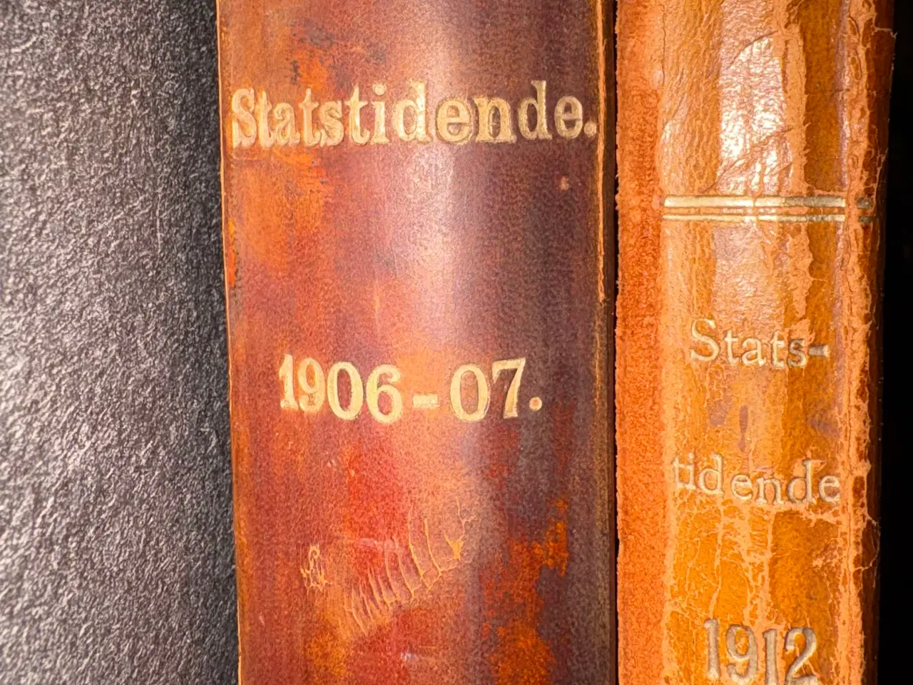 Billede 3 - 2 bøger med Statstidende år 1906-07 og 1912 Byd
