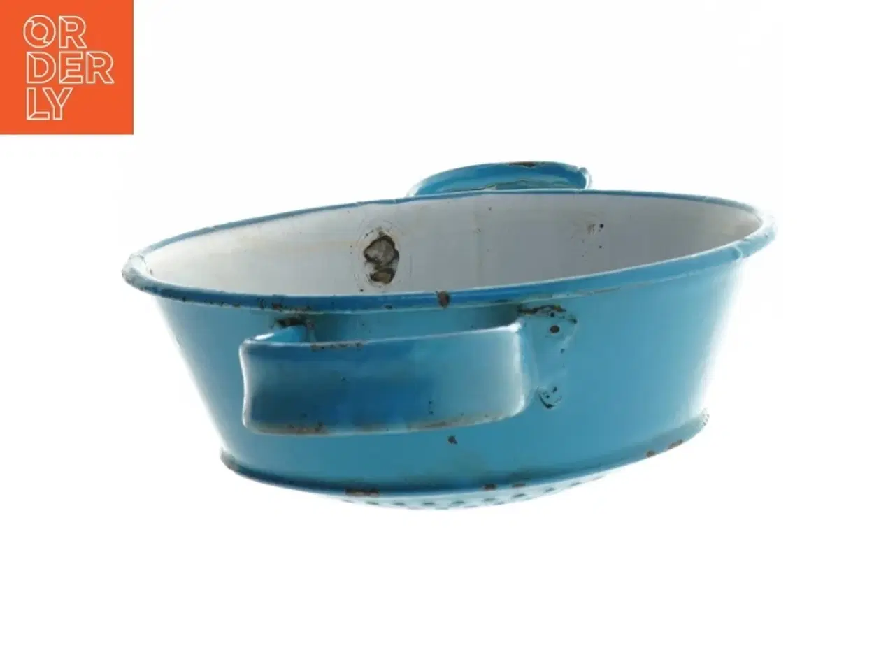 Billede 2 - Vintage blå emaljesi (str. Ø 18,5 cm)
