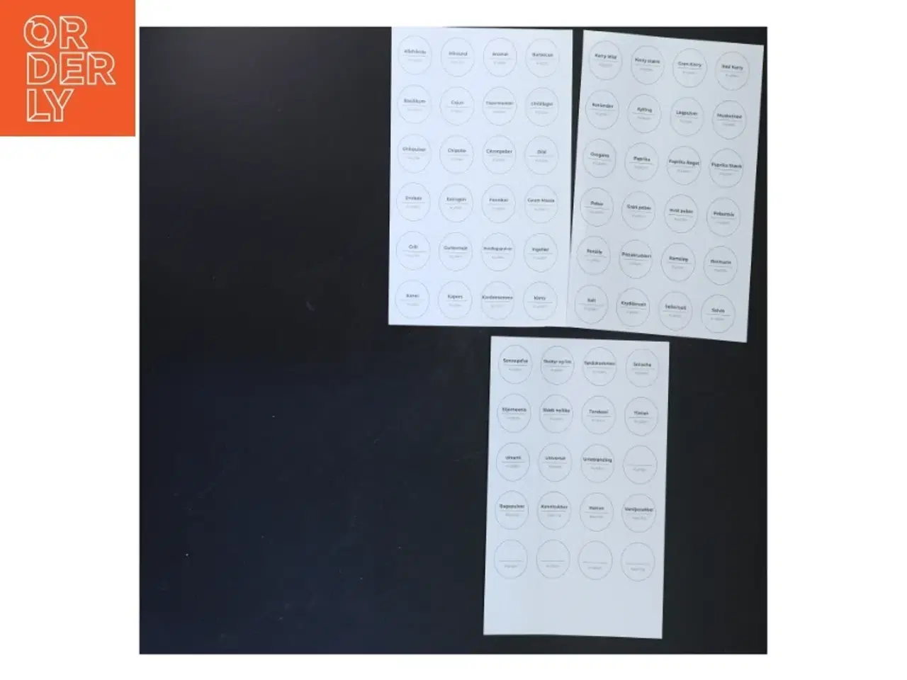 Billede 1 - Ark med krydderi-etiketter