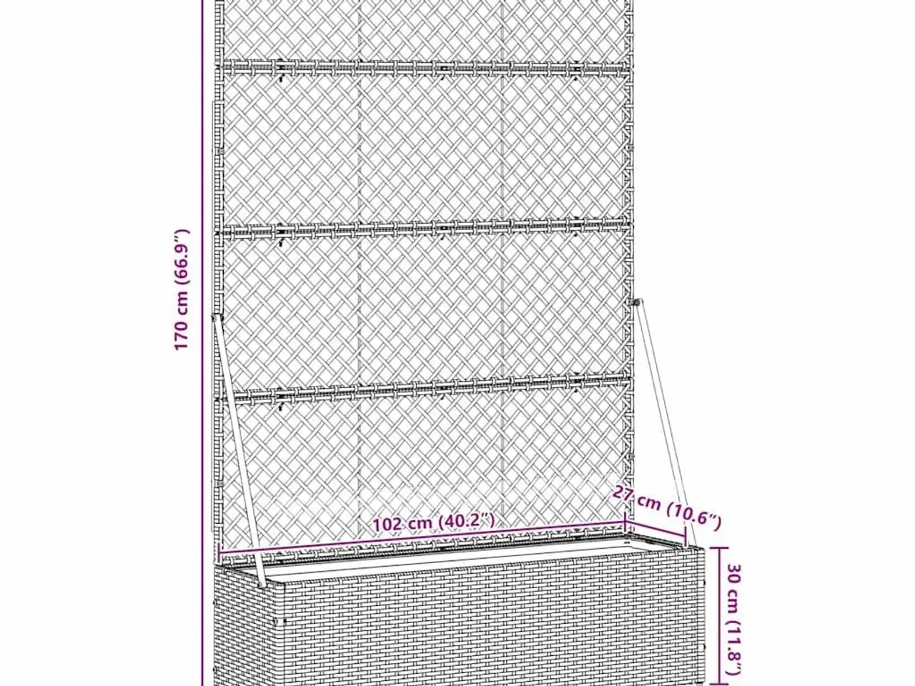Billede 9 - Plantekasse Sort 105 x 30 x 170 cm Metal