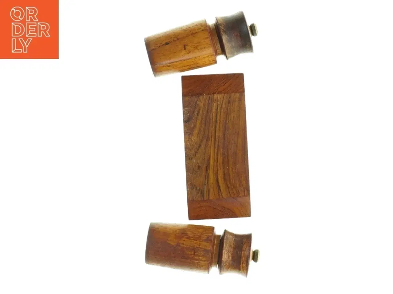 Billede 3 - Teak Salt- og pebersæt med holder fra Dane Wood (str. 17 x, 7,5 x 15 cm)