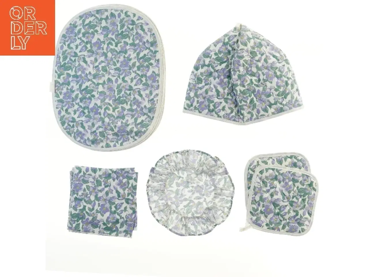 Billede 2 - Sæt med køkkentilbehør i blomstermønster