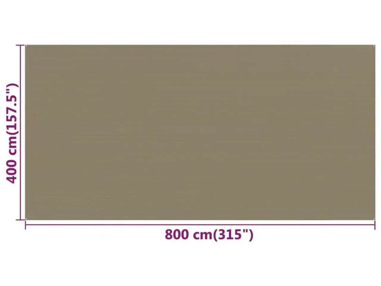 Billede 4 - Telttæppe 400x800 cm HDPE gråbrun