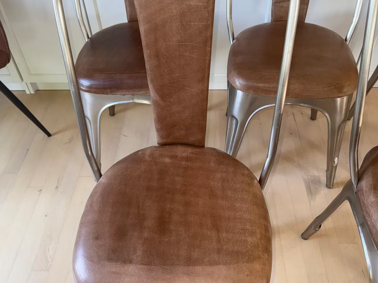 Billede 3 - Cafestol i jern og læder – Trademark Living