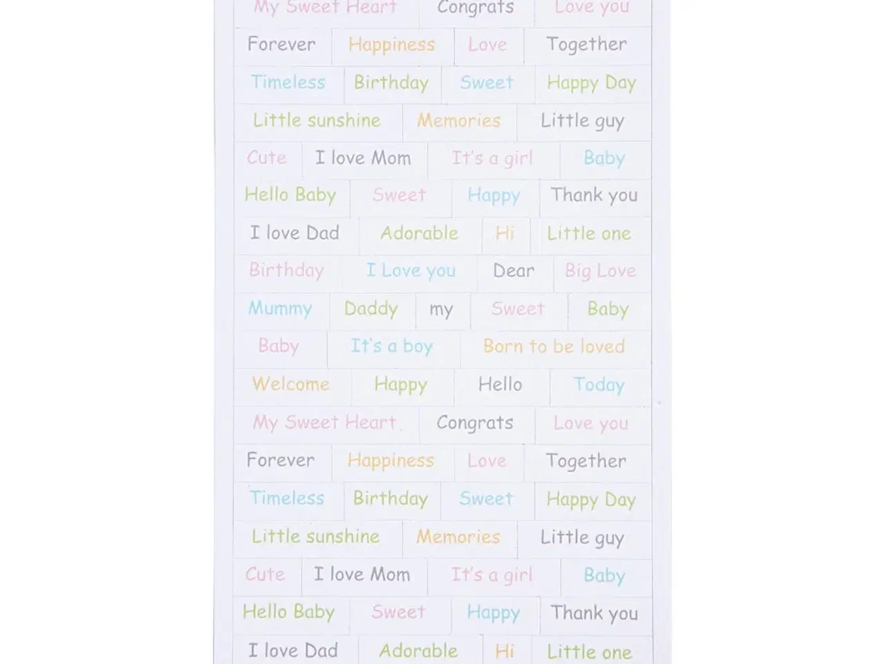 Billede 1 - Stickers, baby, ark 12x23 cm, 2x84stk./ 1 pk.