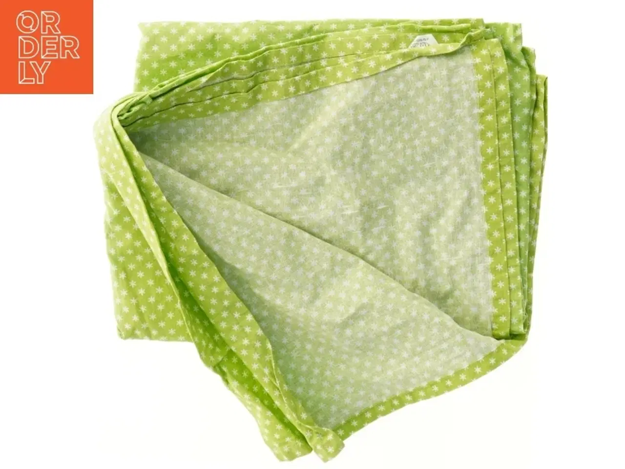 Billede 2 - Grøn dug med hvide stjerner 212x138 cm (str. 212x138 cm)