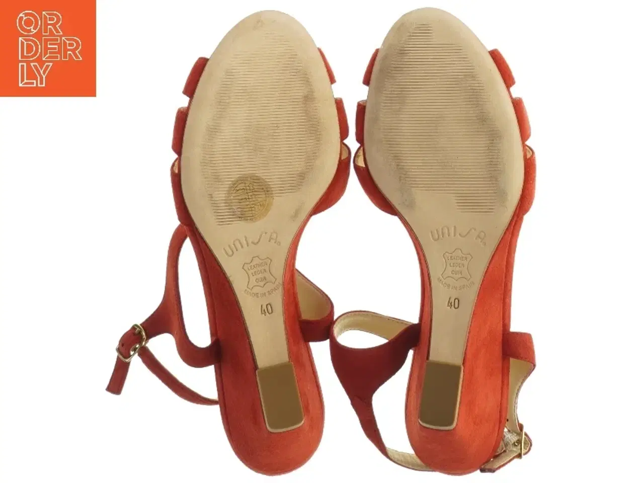 Billede 2 - Røde ruskindsko med kilehæl fra Unisa (str. 40)