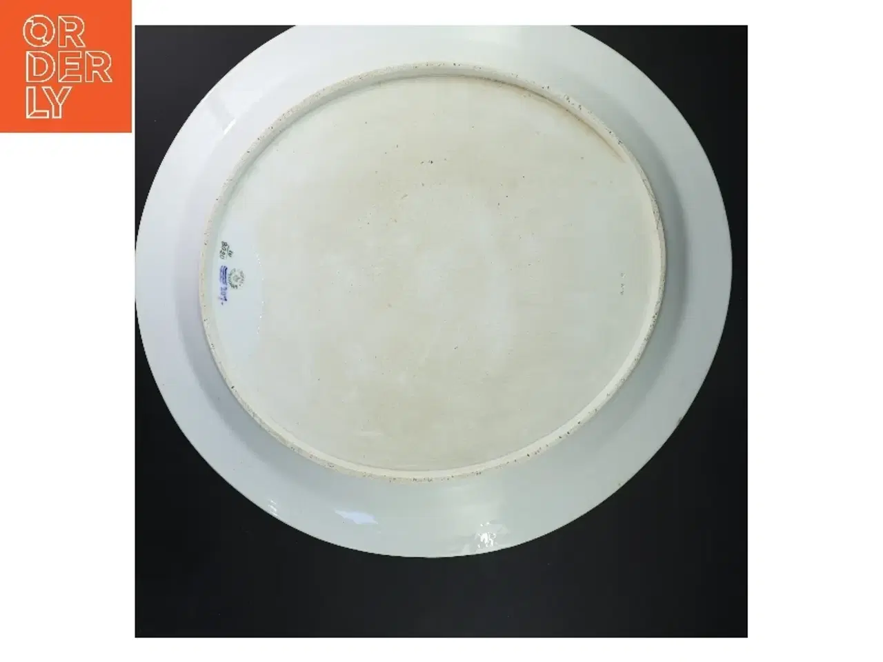 Billede 3 - Porcelænsfad med blå blomst fra Royal Copenhagen (str. 49x37,5 cm)