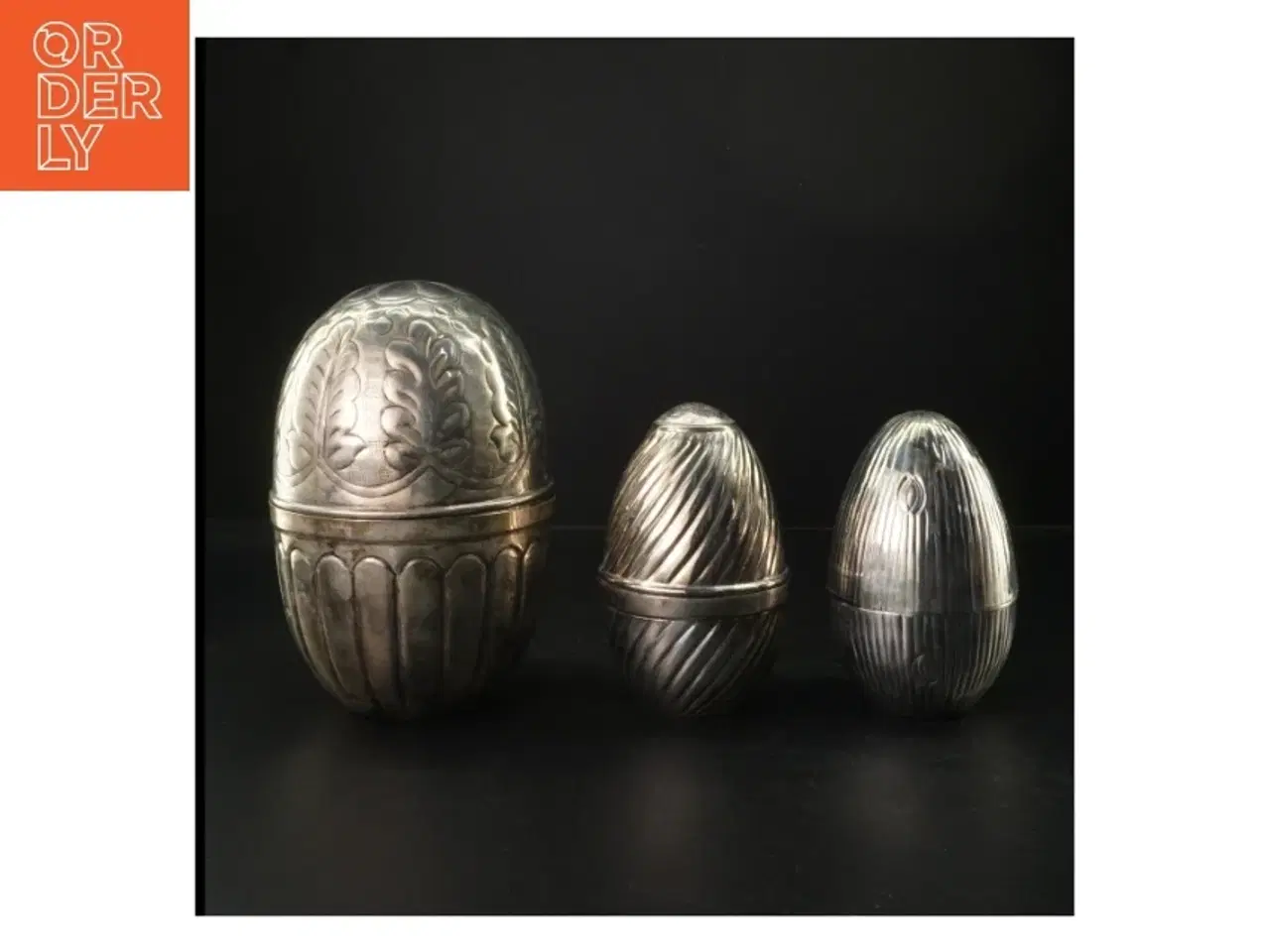 Billede 1 - 3 Silver eggs fra Summerbird: Sæt af tre dekorative “sølvæg”