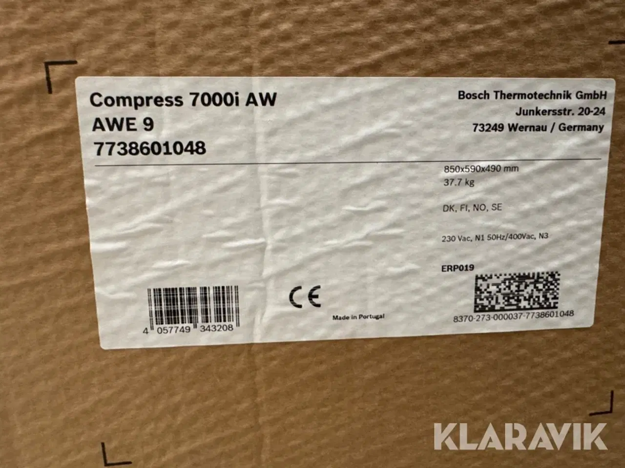 Billede 4 - Indeenhed til luft/vand varmepumpe BOSCH CS 7000i