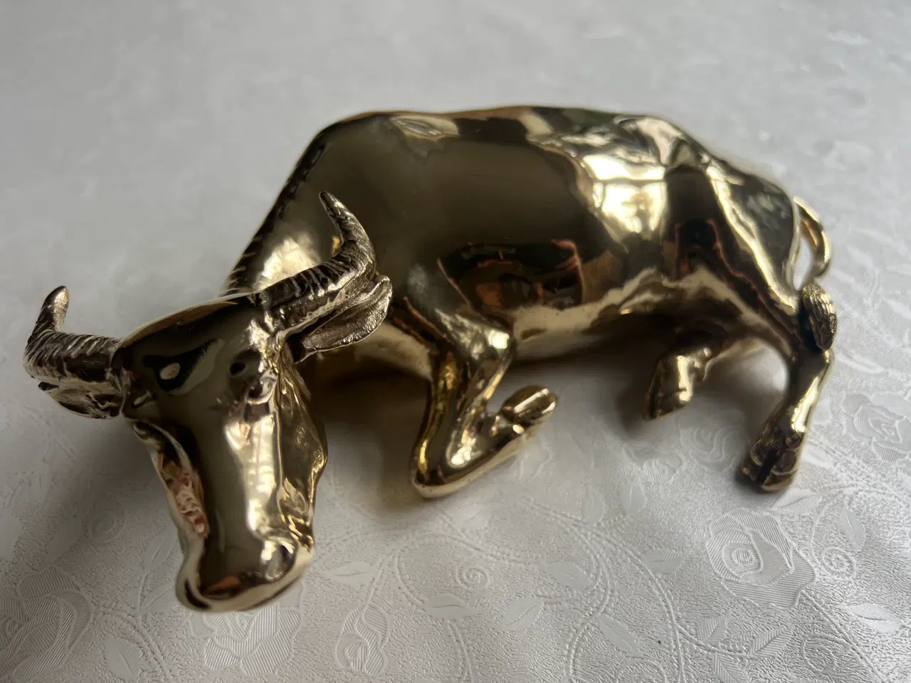 Billede 2 - Stor smuk tung gammel messing figur 