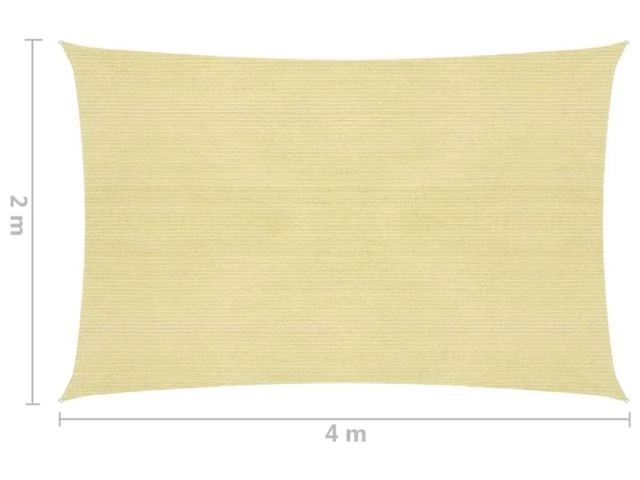 Billede 6 - Solsejl HDPE rektangulær 2x4 m beige