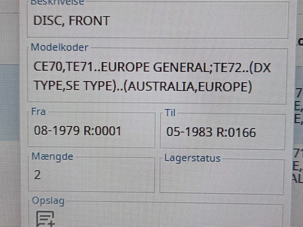 Billede 2 - CE70 & TE71 årg. 79-83