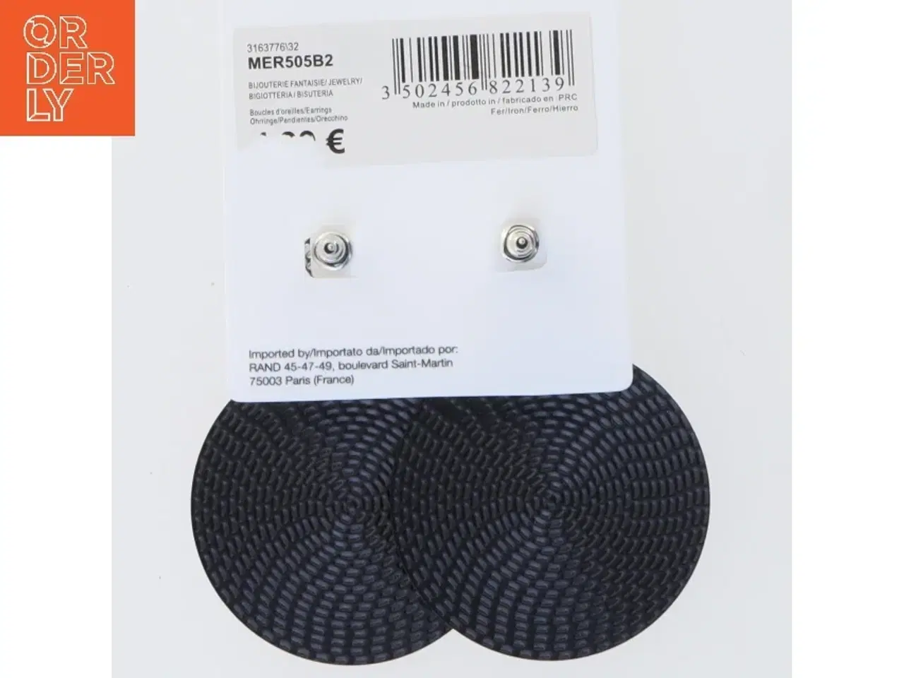 Billede 4 - Øreringe i sort og hvid (str. 4 cm)