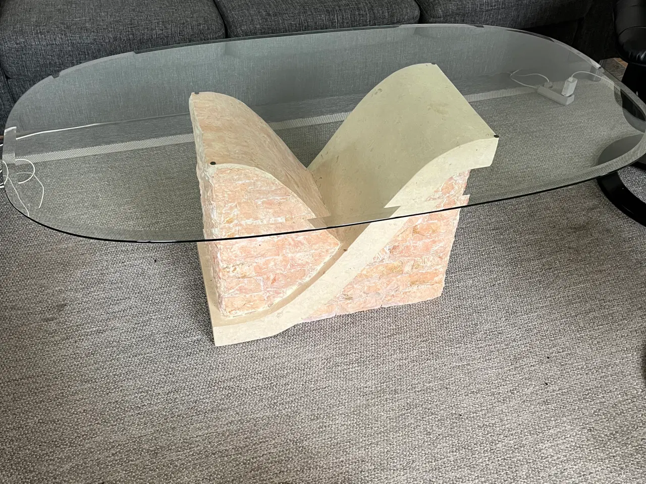 Billede 1 - Sofabord med glasplade