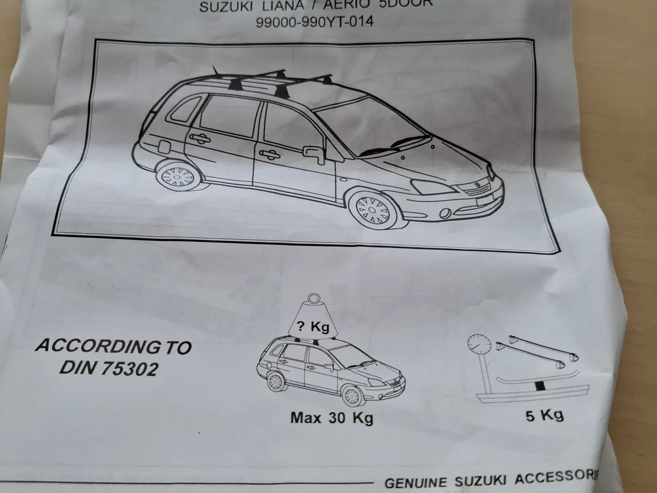 Billede 2 - Tagbøjler Suzuki Liana