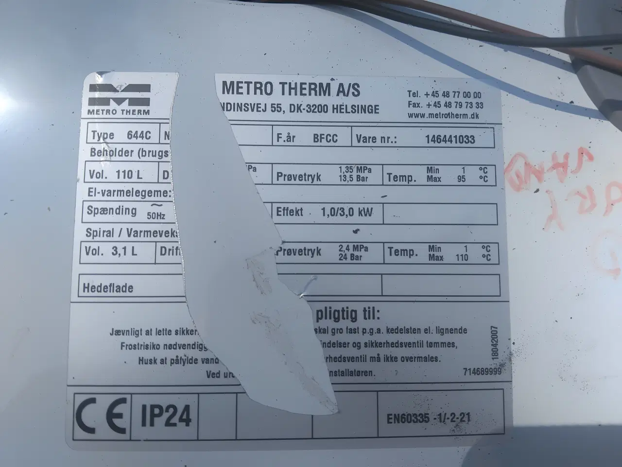 Billede 8 - Varmtvandsbeholder Metro Combibeholder Type 644C