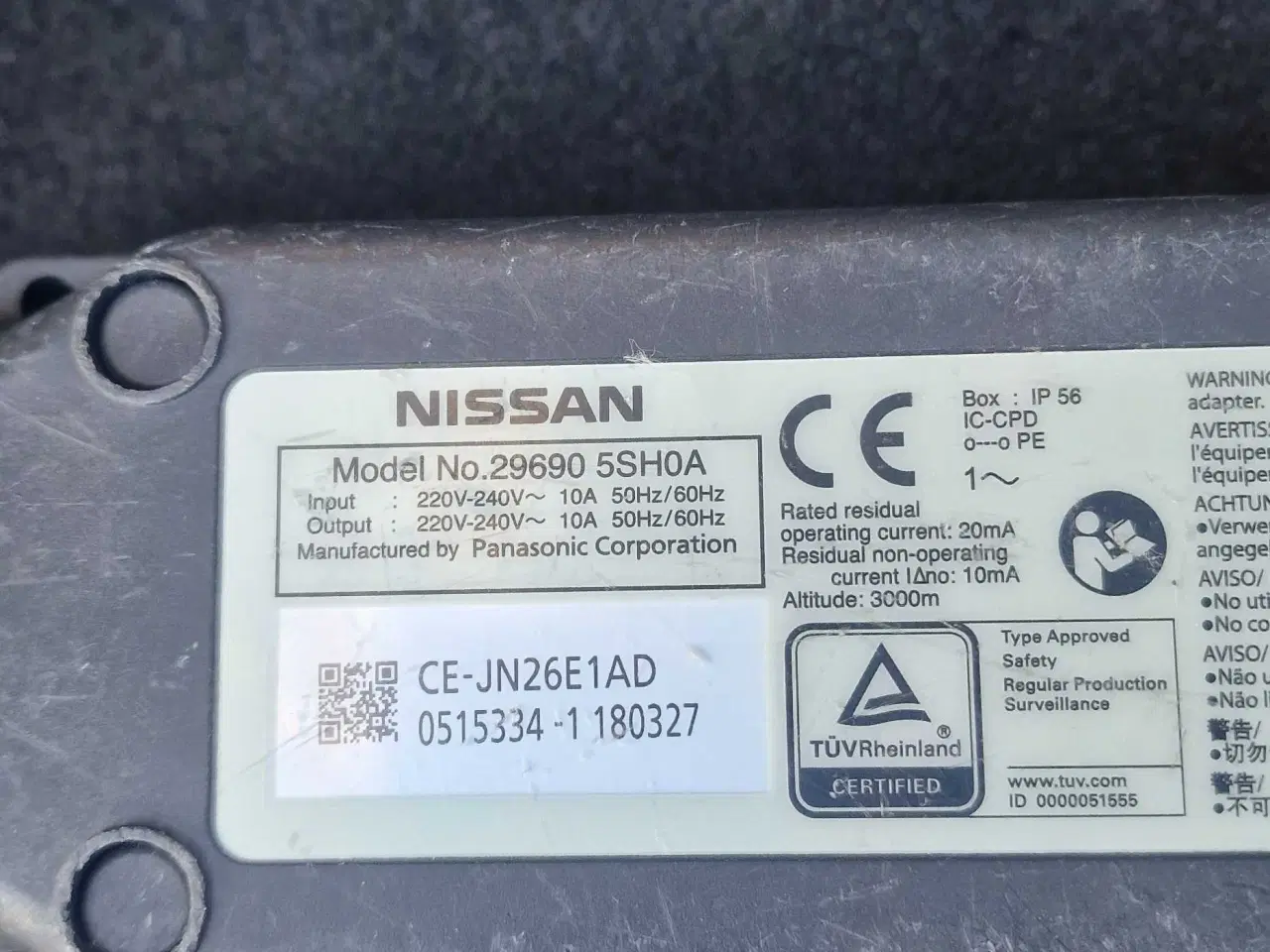 Billede 3 - Originale Nissan Mormor lader type2 (nødlader).